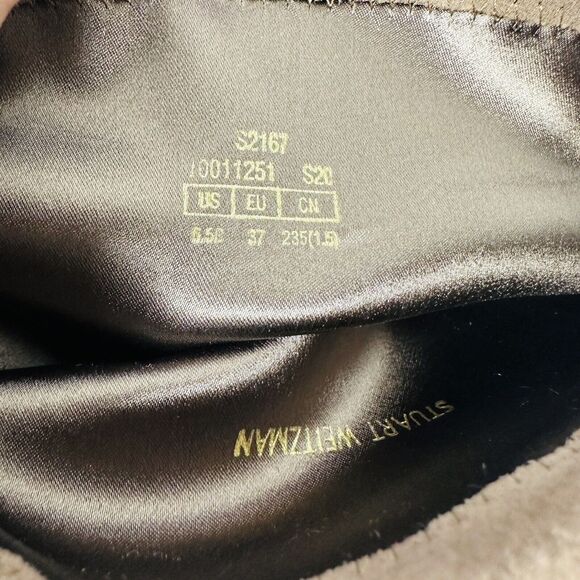 NIB Stuart Weitzman Lowland 6.5 Over-The-Knee Boots Brown Taupe Suede Flat $950 - Picture 7 of 8